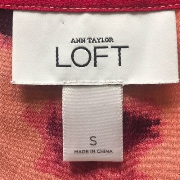 Loft Drape Ruffle Front Sleeveless Floral Watercolor Layering Blouse Small EUC - Picture 5 of 6